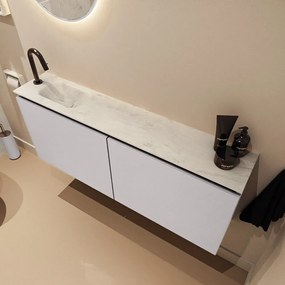 Mondiaz Ture DLux toiletmeubel 120cm cale met wastafel opalo links met kraangat