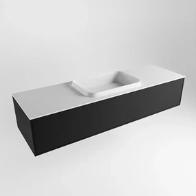 Mondiaz Erin 150cm badmeubel Urban met 1 lade en witte wastafel midden zonder kraangaten