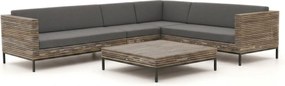 Hoek loungeset ROUGH  | 6 personen | Loungeset Old Teak Greywash | Hoekbank Teakhout | 320x250cm | Kees Smit Tuinmeubelen