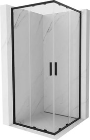 Mexen Exo vierkante douchecabine schuifdeur 90 x 90 cm, transparant, zwart - 8111-090-090-70-00