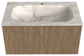 Mondiaz Kurve-dlux 80cm badmeubel dusk met 1 lade en wastafel big small midden 1 kraangat frappe
