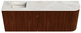 Mondiaz Joya DLux 110cm toiletmeubel ronding rechts ruby met wastafel faye links zonder kraangat ostra
