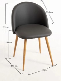 Set 4 Vint Kunstlederen Stoelen