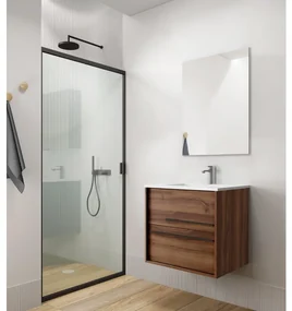 Adema Prime Essential Badkamermeubelset - 60x55x46cm - 1 rechthoekige wasbak wit - 1 kraangat - 2 lades - rechthoekige spiegel - noten (hout) SW892659/SW804530/SW724610