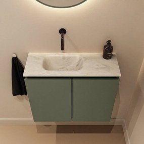 Mondiaz Ture DLux toiletmeubel 60cm army met wastafel ostra links zonder kraangat