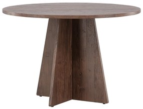 Ronde Eettafel Met Kruisvoet Bruin - 110 X 110cm.