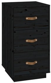 vidaXL Nachtkastje 40x40x75 cm massief grenenhout zwart