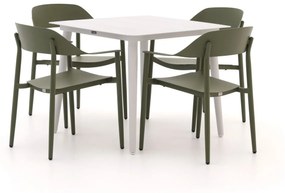 Diningset Bellagio  | 4 personen aluminium | Tuinset stapelbaar | 5-delig | Kees Smit Tuinmeubelen