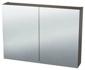 Nemo Spring Nebulo luxe spiegelkast - 80x65x17.8cm - 2 dubbelzijdige spiegeldeuren - glazen leggers - met stopcontact - zonder schakelaar - kleur: U730 ST9 Basalt 20037047