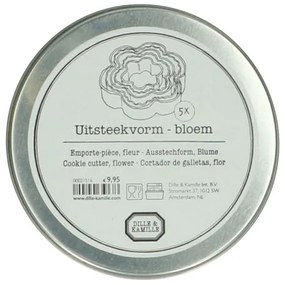Uitsteekvormpjes in blik, RVS, bloem