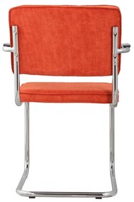 Zuiver Ridge Rib Eetkamerstoel Rib Oranje Met Armleuningen