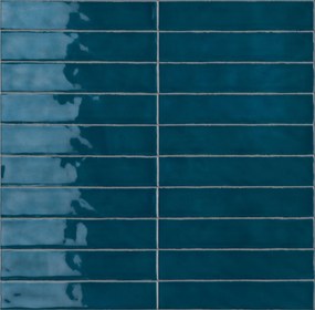 Wandtegel blauw visgraat Sartoria Vernici 25x5cm posh blue glans gerectificeerd