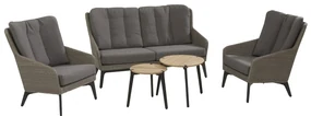 4 Seasons Outdoor Luxor loungeset met Gabor tafels Loungeset antraciet weerbestendig