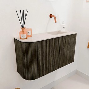 Mondiaz Joya DLux 70cm toiletmeubel ronding links shadow met wastafel faye rechts zonder kraangat meli