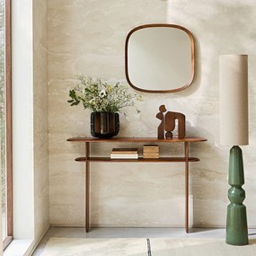 Organische spiegel, massief notenhout, H60cm, Orion