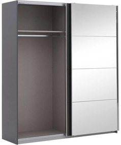 Goossens Basic Kledingkast Miami, 226 cm breed, 210 cm hoog, 1x spiegeldeur re en 1x schuifdeur li