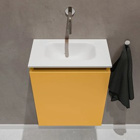 Mondiaz Ture 40cm toiletmeubel ocher met wastafel talc midden geen kraangat