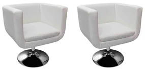 vidaXL Barstoelen 2 st kunstleer wit