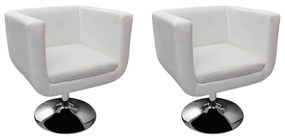 vidaXL Barstoelen 2 st kunstleer wit