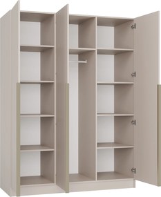 Kledingkast Mandeville 309, Kasjmier, 200x150x57cm, 143.1 kg, Kledingkast deuren: Met scharnieren