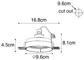 Set van 6 Moderne inbouwspot zwart GU10 rond trimless - Oneon Honey GU10 Binnenverlichting Lamp