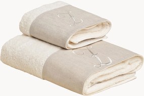 Katoenen handdoekenset Zahra, 2-delig, A-Z