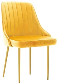 vidaXL Eetkamerstoelen 2 st fluweel geel