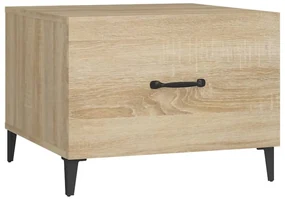 vidaXL Salontafel met metalen poten 50x50x40 cm sonoma eikenkleurig