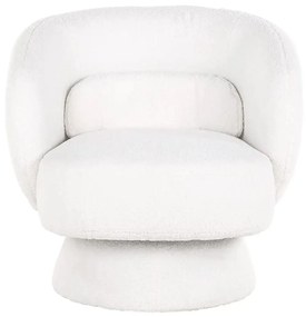 Richmond Interiors Senna Draaibare Fauteuil Witte Teddy Stof