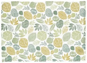 Placemat geribbeld, GOTS bio-katoen, bladmotief, 35 x 50 cm