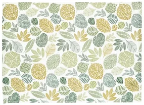 Placemat geribbeld, GOTS bio-katoen, bladmotief, 35 x 50 cm