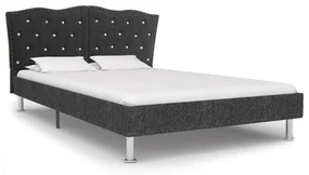 vidaXL Bedframe stof donkergrijs 140x200 cm