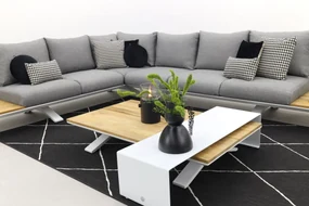 Suns Stockholm loungeset - White/teak - light antraciet