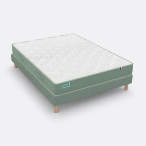 Set met latexmatras met traagschuim en gestoffeerde lattenbodem