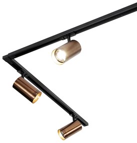 Modern railsysteem met 5 Spot / Opbouwspot / Plafondspots donker brons 1-fase GU10 70mm - Iconic Jeana Luxe GU10 Binnenverlichting Lamp
