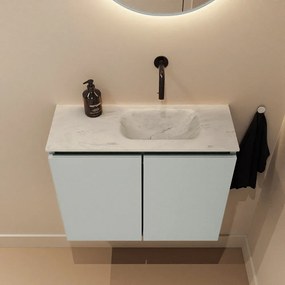 Mondiaz Ture DLux toiletmeubel 60cm greey met wastafel opalo rechts zonder kraangat