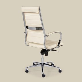 Design Bureaustoel Van Wit PU-leder