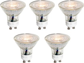 Set van 5 GU10 50mm LED lampen helder 3W 200 lm 2200K