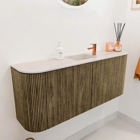 Mondiaz Joya DLux 105cm toiletmeubel ronding links/rechts dusk met wastafel faye midden 1 kraangat meli