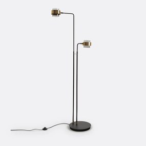 Vloerlamp met 2 armen, glas en metaal, Botello