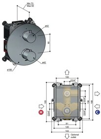 Hotbath Cobber Inbouw Thermostaat Afbouwdeel Geborsteld Messing CB009