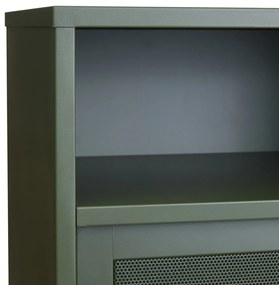 Metalen Kast Groen Met Schuifdeuren - 90x40x140cm.