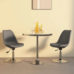 vidaXL Eetkamerstoelen draaibaar 2 st stof lichtgrijs
