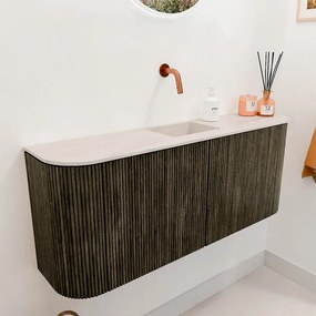 Mondiaz Joya DLux 105cm toiletmeubel ronding links/rechts shadow met wastafel faye midden zonder kraangat meli
