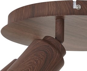Japandi plafondlamp donker hout met verstelbare spots 3-lichts IP44 - Ducha
