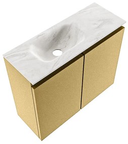 Mondiaz Ture DLux toiletmeubel 60cm oro met wastafel ostra links met kraangat