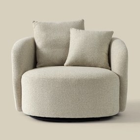 Grote Fauteuil Rond Met Kussens Beige