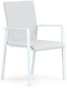 Tuinstoel stapelbaar Aluminium/textileen Wit Lifestyle Garden Furniture Rome