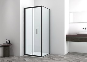 Badstuber Rano douchecabine met vouwdeur 90x90cm zwart mat