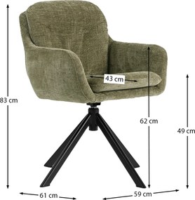 Draaibare Eetkamerstoel Groen